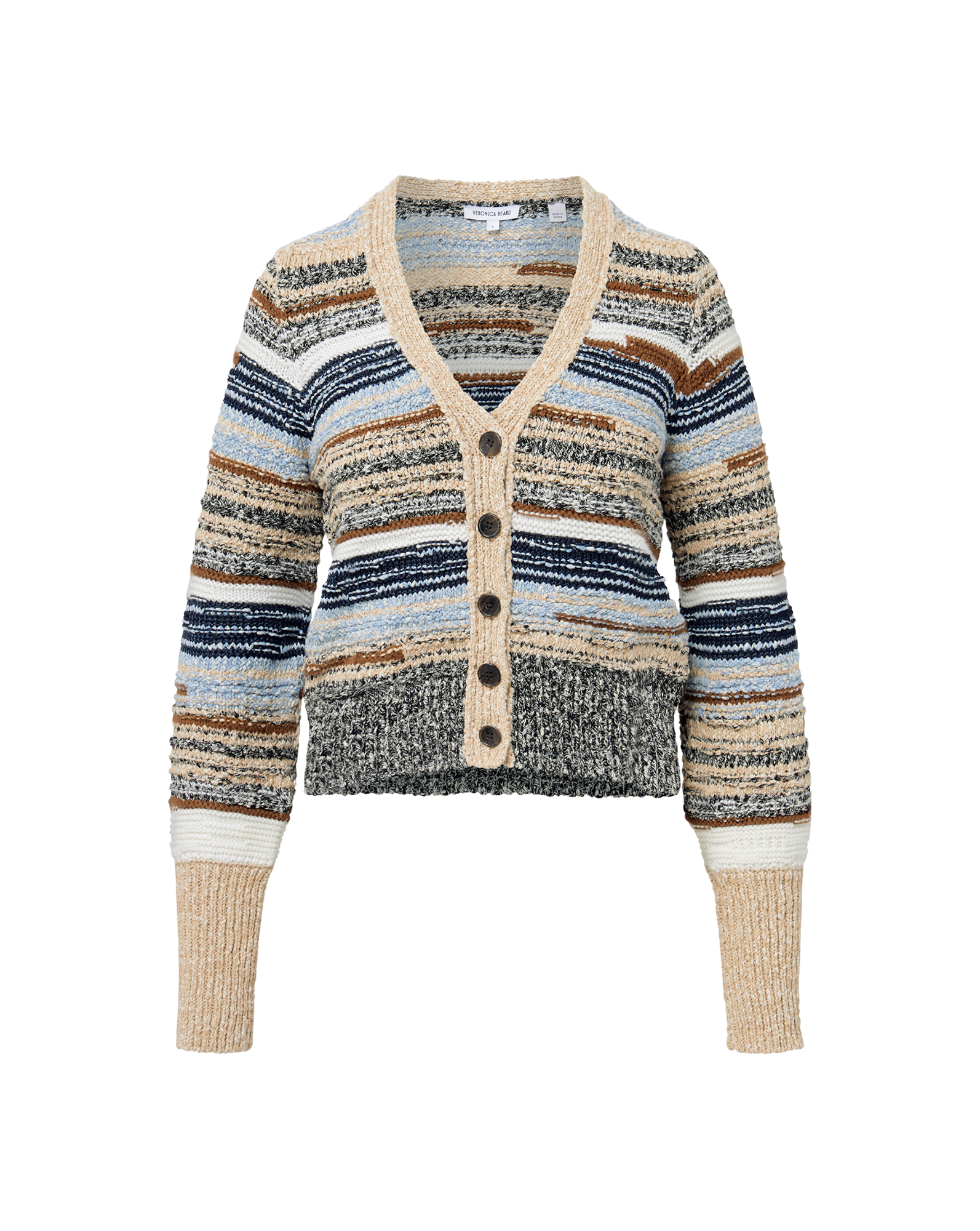 Veronica Beard Cecily Wool-Blend Cardigan  - Whisky Multi