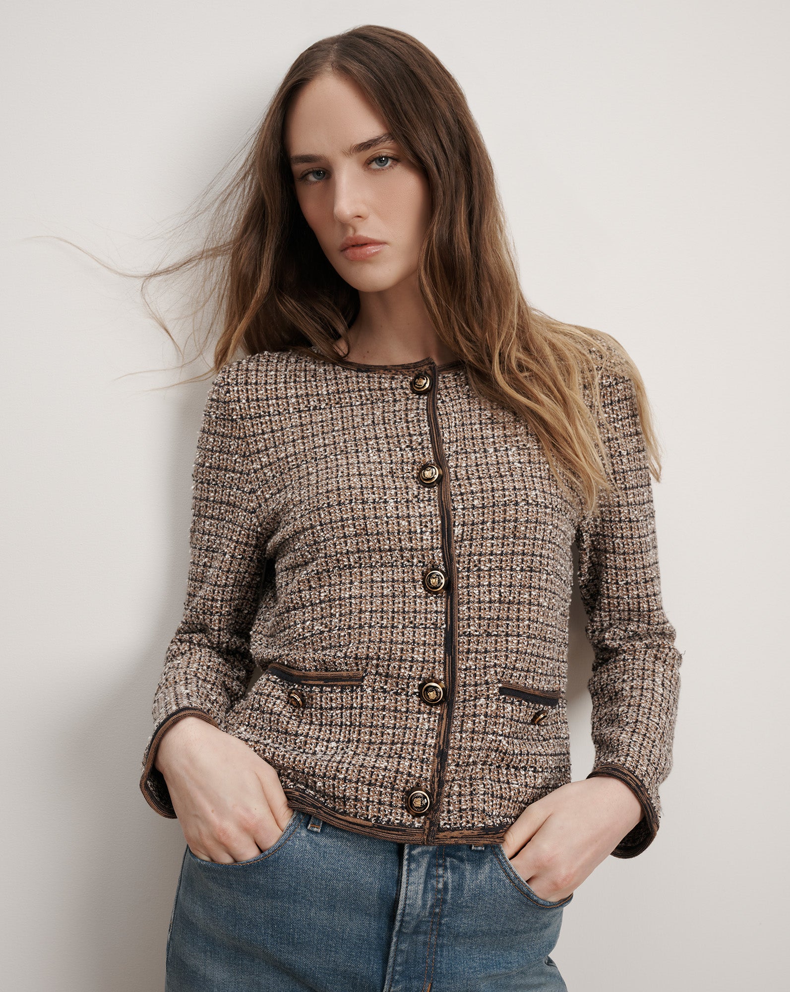 Veronica Beard Brisa Knit Jacket - Acorn Multi