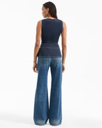 Veronica Beard Nickleby Belted Top - Navy