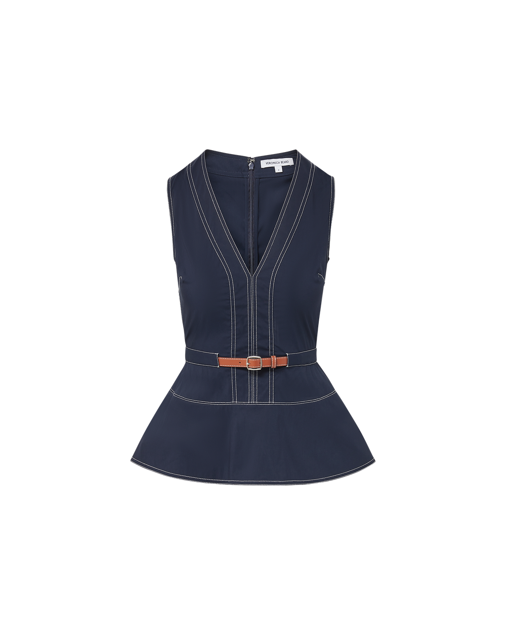 Veronica Beard Nickleby Belted Top - Navy