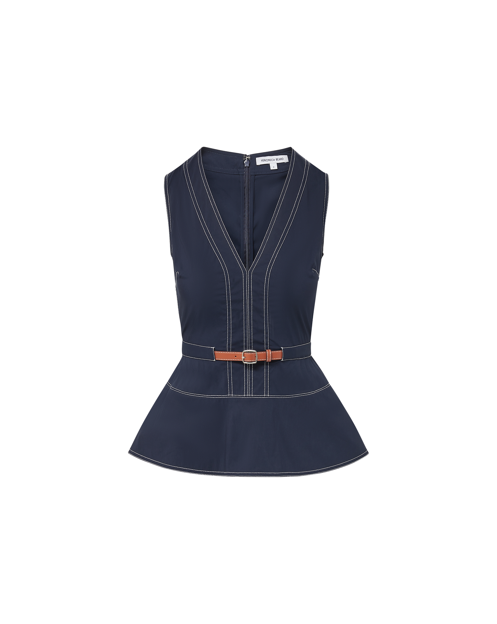 Veronica Beard Nickleby Belted Top - Navy