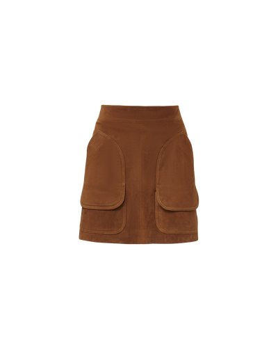 Veronica Beard Norwood Suede Mini Skirt - Whisky