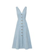 Veronica Beard Lou Pleated Midi Dress - Blue Mirage