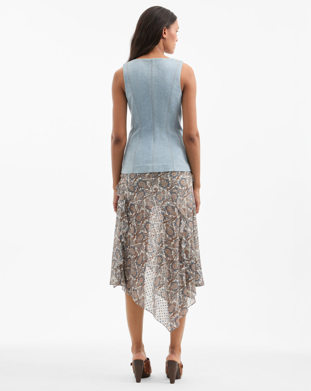 Veronica Beard Avalina Denim Vest - Blue Mirage