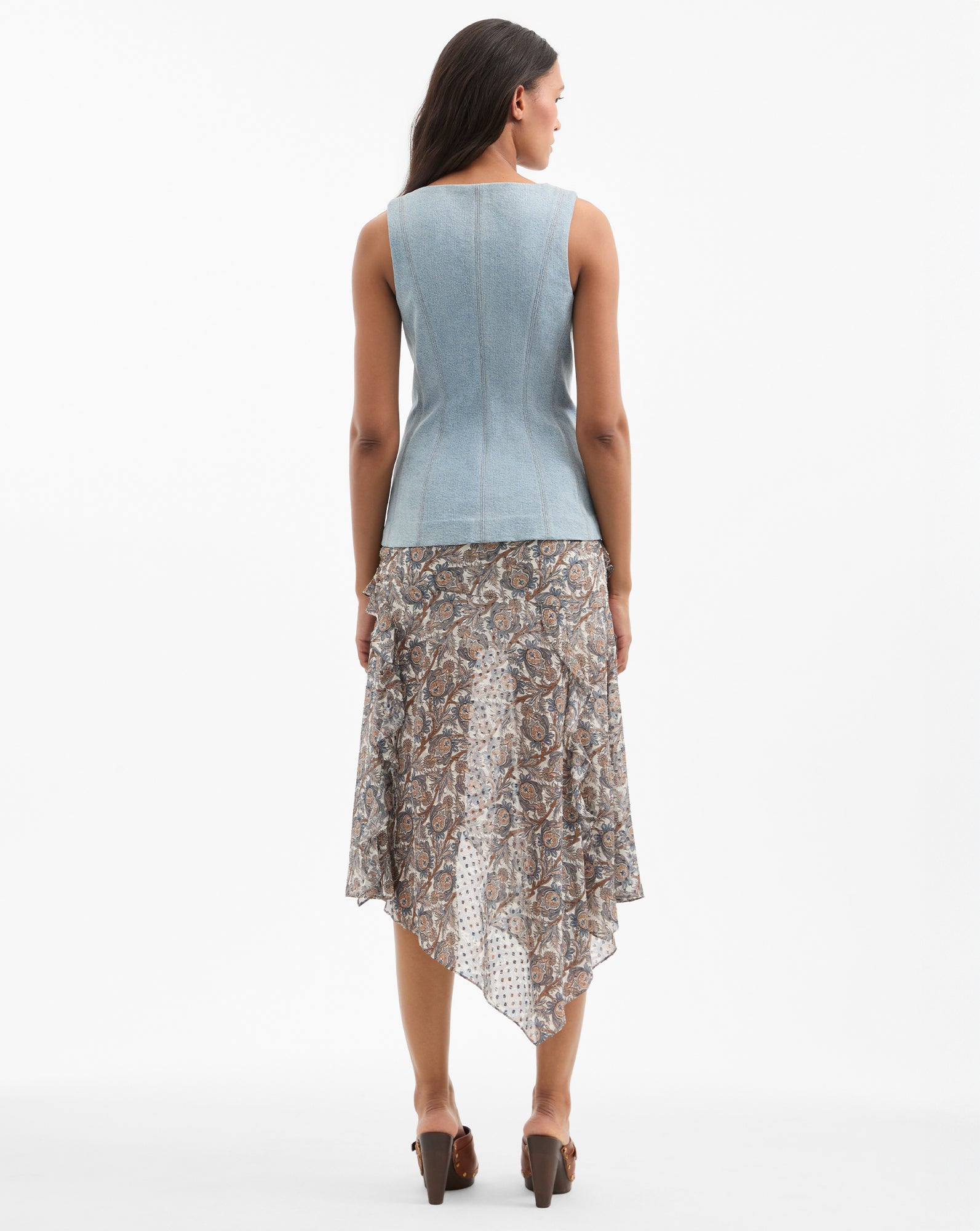 Veronica Beard Avalina Denim Vest - Blue Mirage