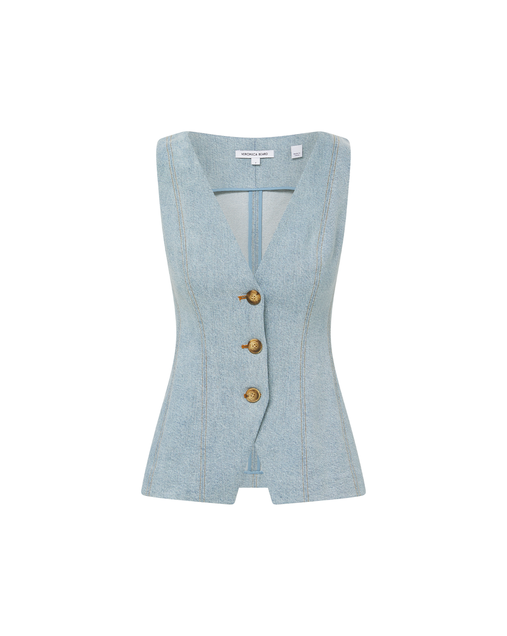 Veronica Beard Avalina Denim Vest - Blue Mirage