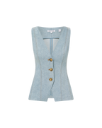 Veronica Beard Avalina Denim Vest - Blue Mirage