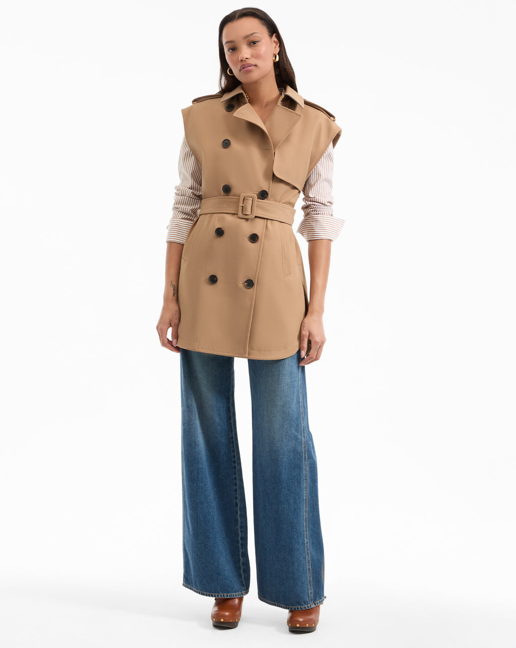 Veronica Beard Willmott Trench Vest - Hazelnut