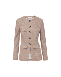 Veronica Beard Orrin Plaid Jacket - Hazelnut Multi