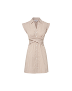 Veronica Beard Nagano Mini Shirtdress - Acorn/White