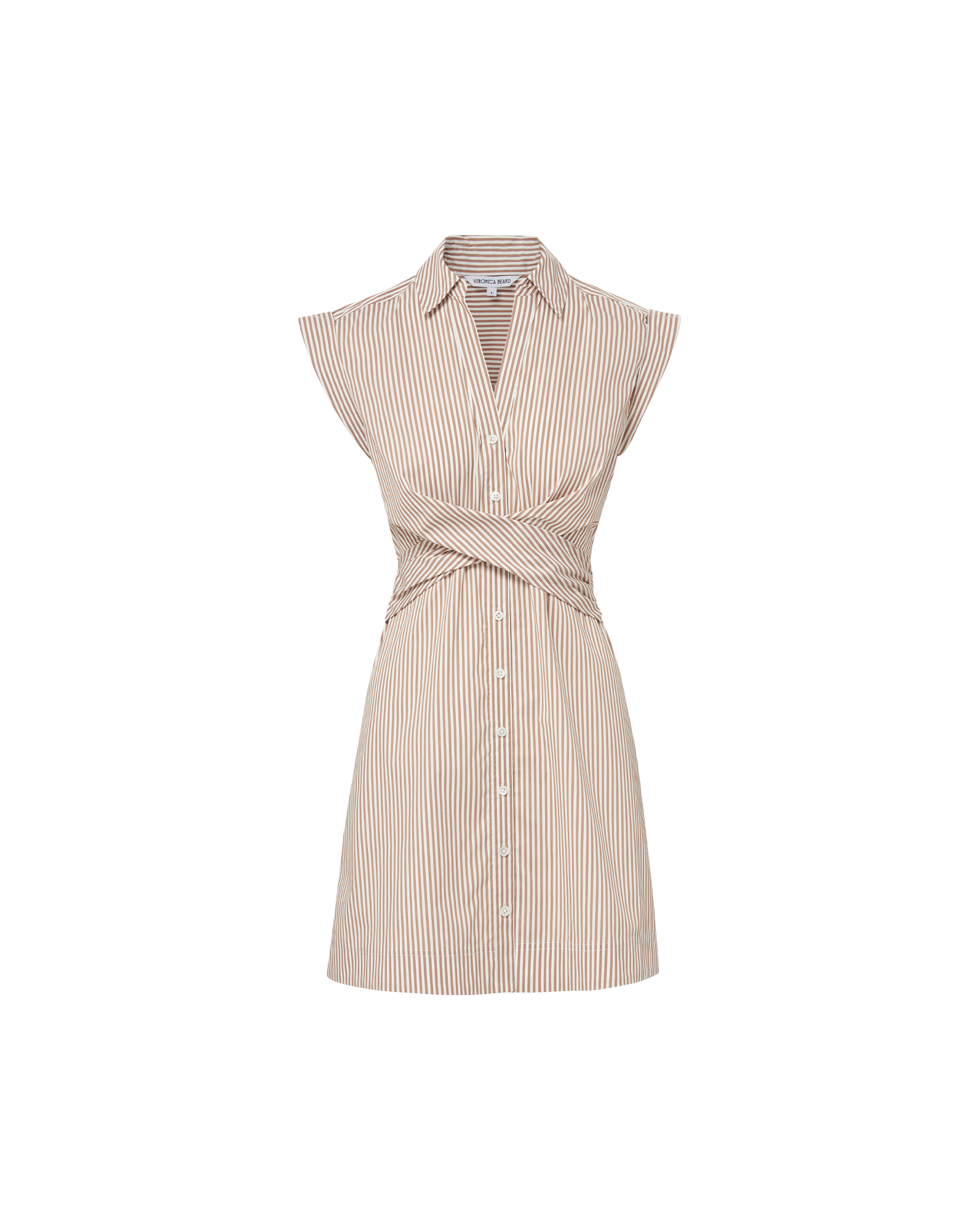Veronica Beard Nagano Mini Shirtdress - Acorn/White