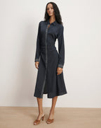Veronica Beard Lex Midi Shirtdress - Navy Multi