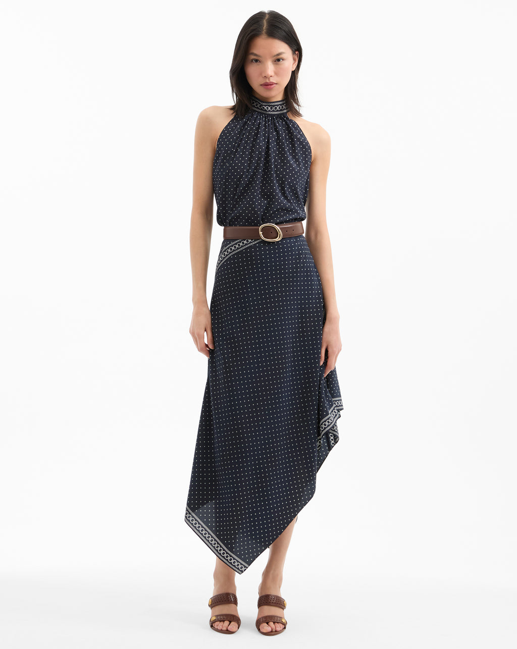 Veronica Beard Hartley Asymmetrical Skirt - Navy Multi