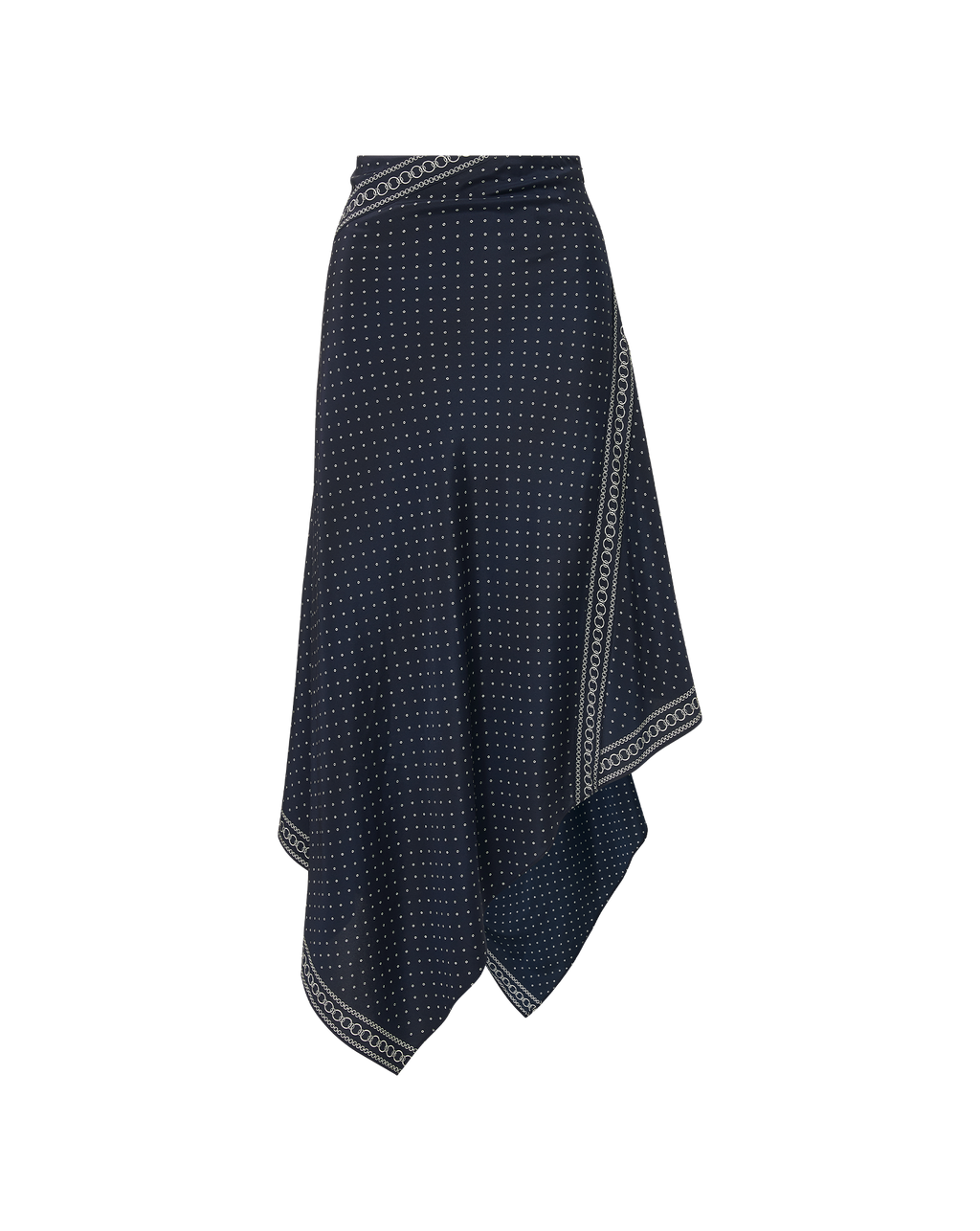 Veronica Beard Hartley Asymmetrical Skirt - Navy Multi
