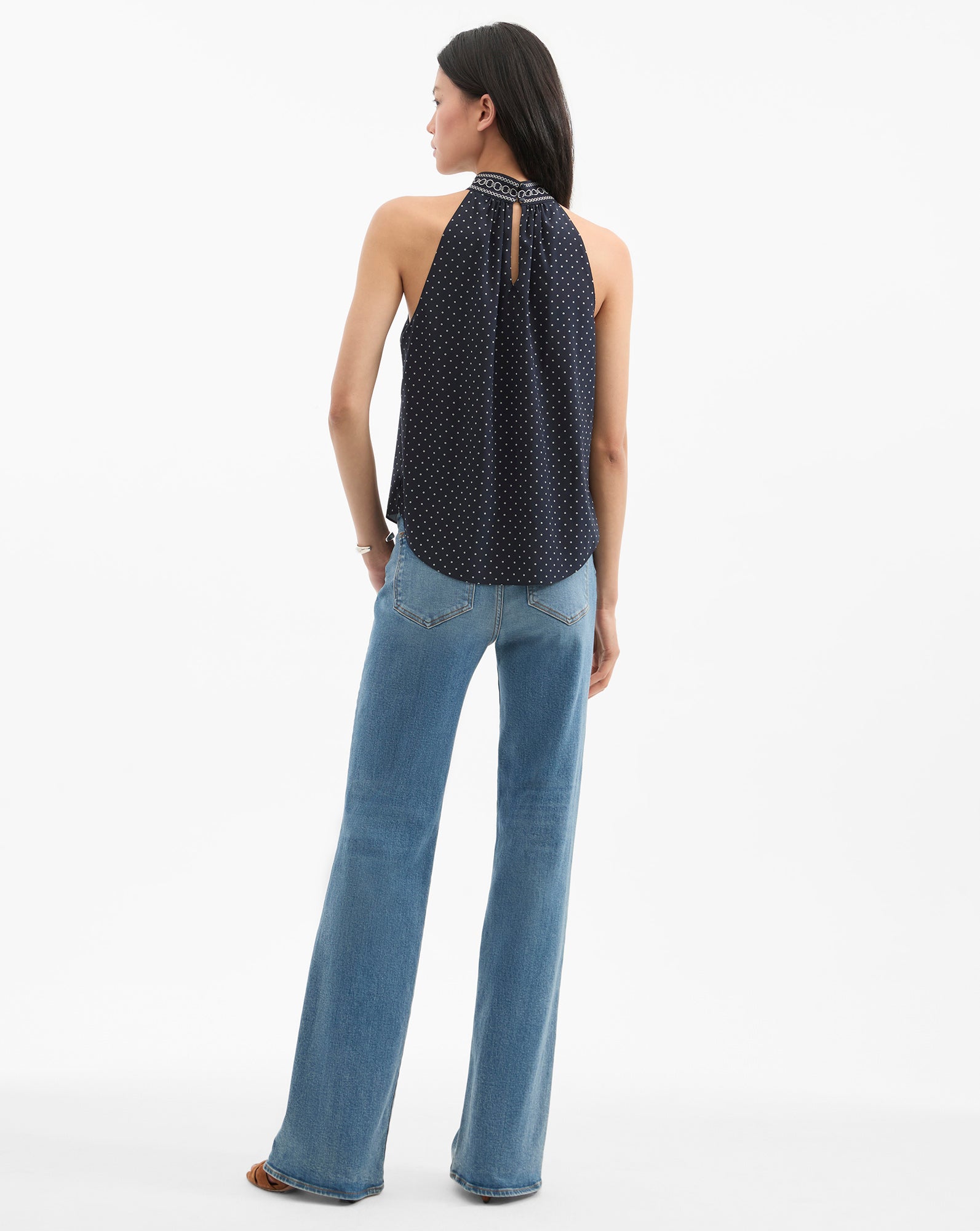 Veronica Beard Kovi Halter Top - Navy Multi