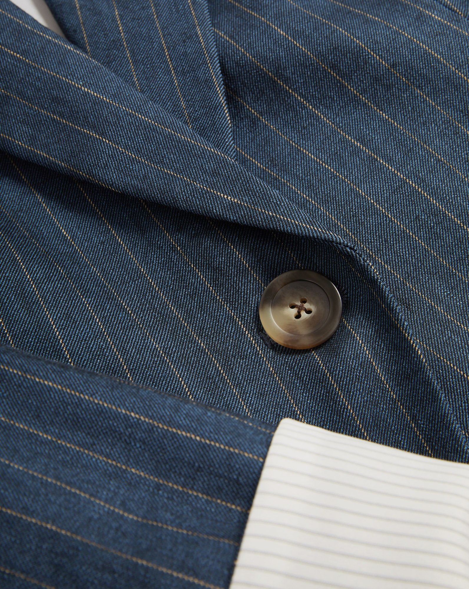 Veronica Beard Obie Pinstripe Dickey Jacket - Blue/Dove White