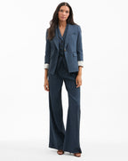 Veronica Beard Obie Pinstripe Dickey Jacket - Blue/Dove White