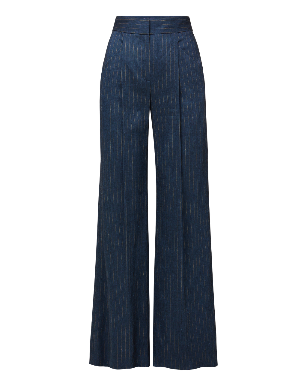 Veronica Beard Rimini Wide-Leg Pinstripe Pant - Blue/Dove White
