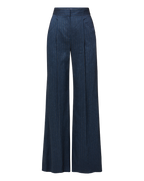 Veronica Beard Rimini Wide-Leg Pinstripe Pant - Blue/Dove White
