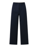 Veronica Beard Ellin Cropped Wide-Leg Pant - Navy