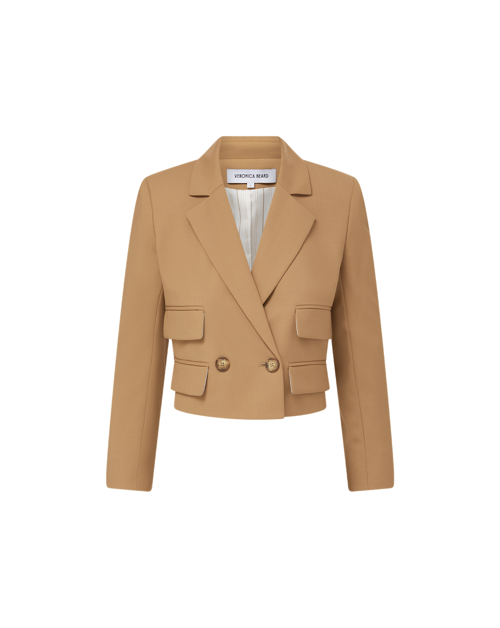 Veronica Beard Wilkie Cropped Jacket - Hazelnut