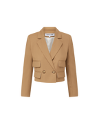 Veronica Beard Wilkie Cropped Jacket - Hazelnut