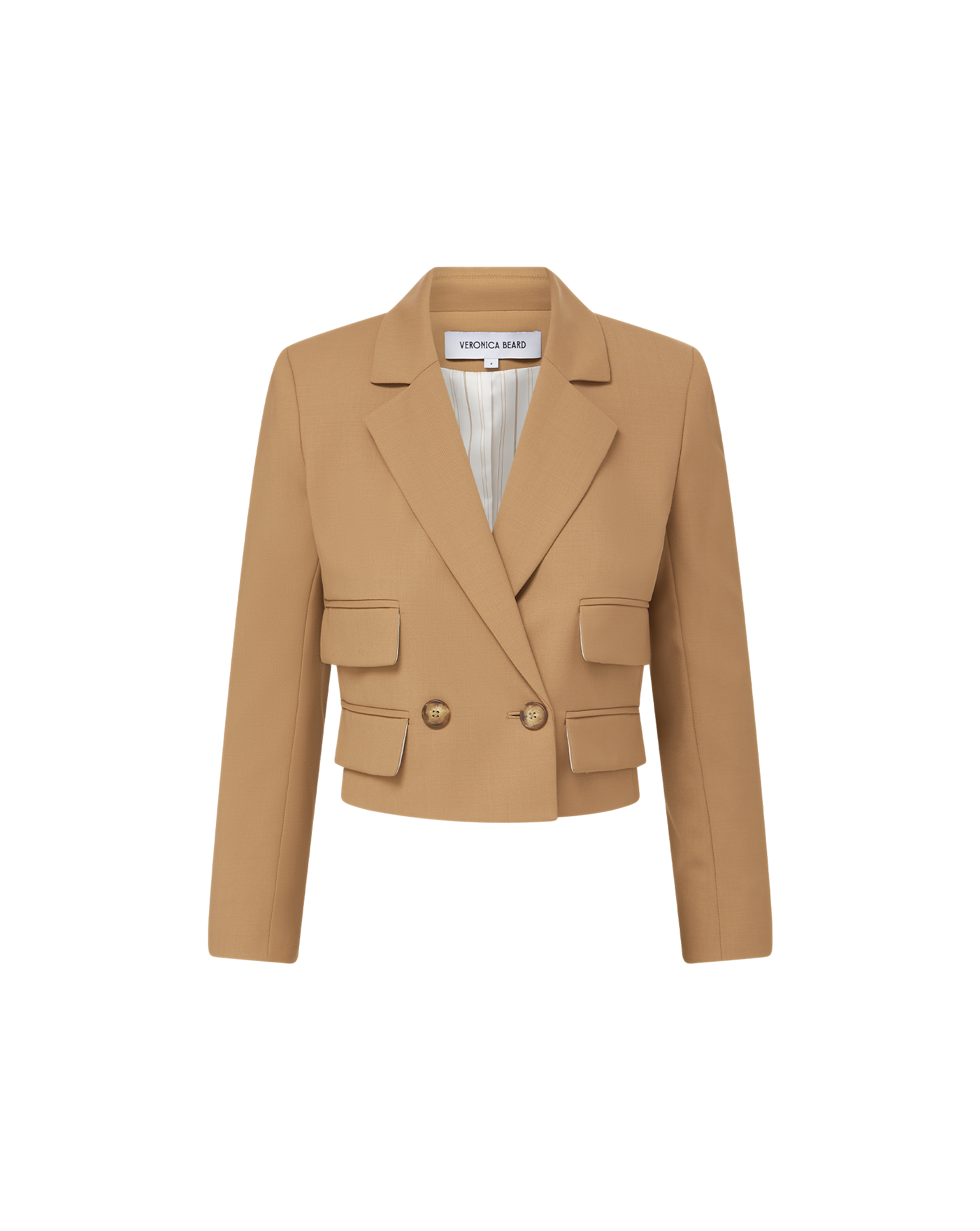 Veronica Beard Wilkie Cropped Jacket - Hazelnut