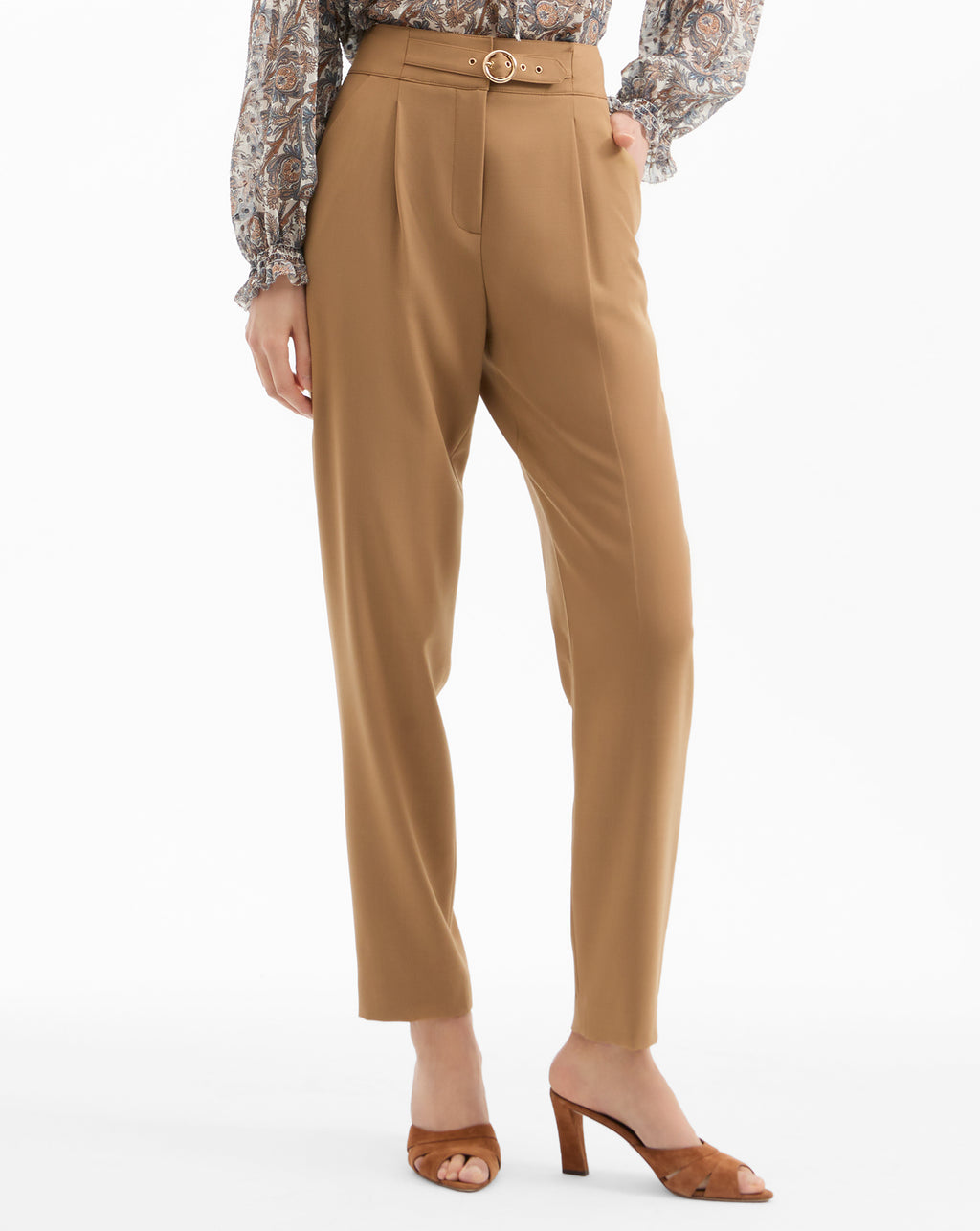 Veronica Beard Wisteria Cropped Pant - Hazelnut