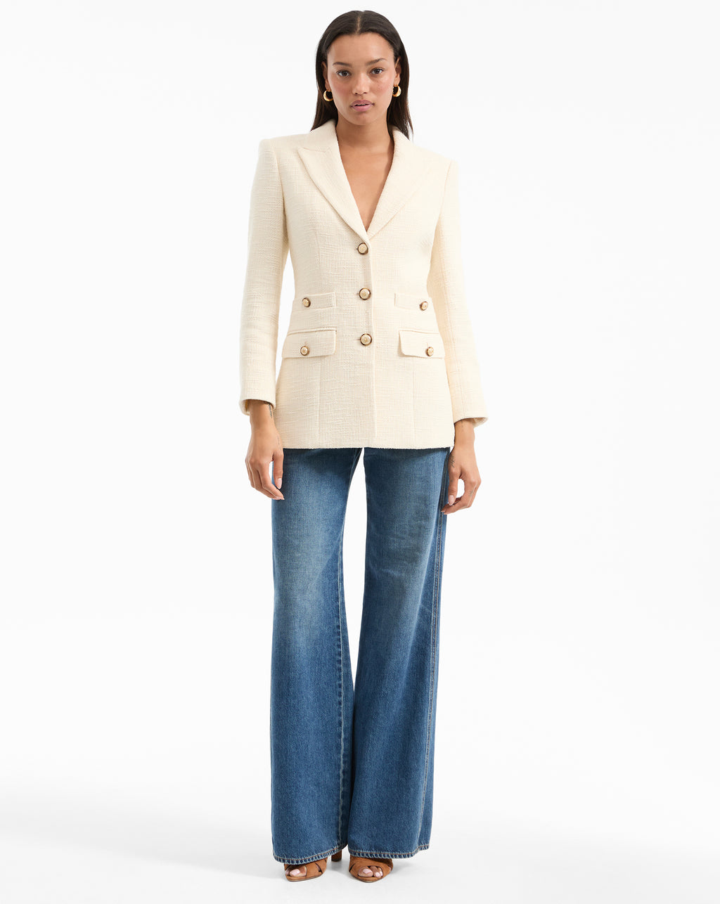 Veronica Beard Terre Cotton Dickey Jacket - Ecru