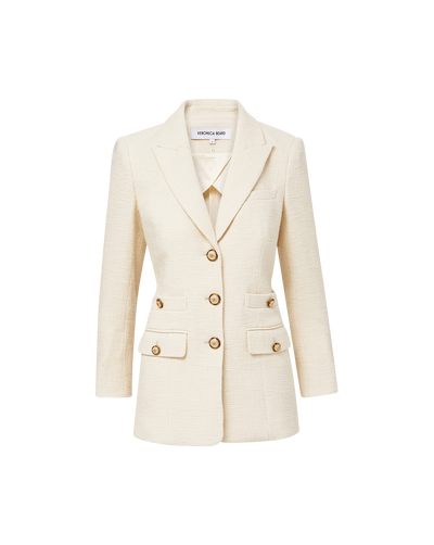 Veronica Beard Terre Cotton Dickey Jacket - Ecru