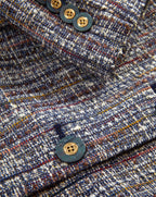 Veronica Beard Andrea Cotton Tweed Jacket - Navy Multi