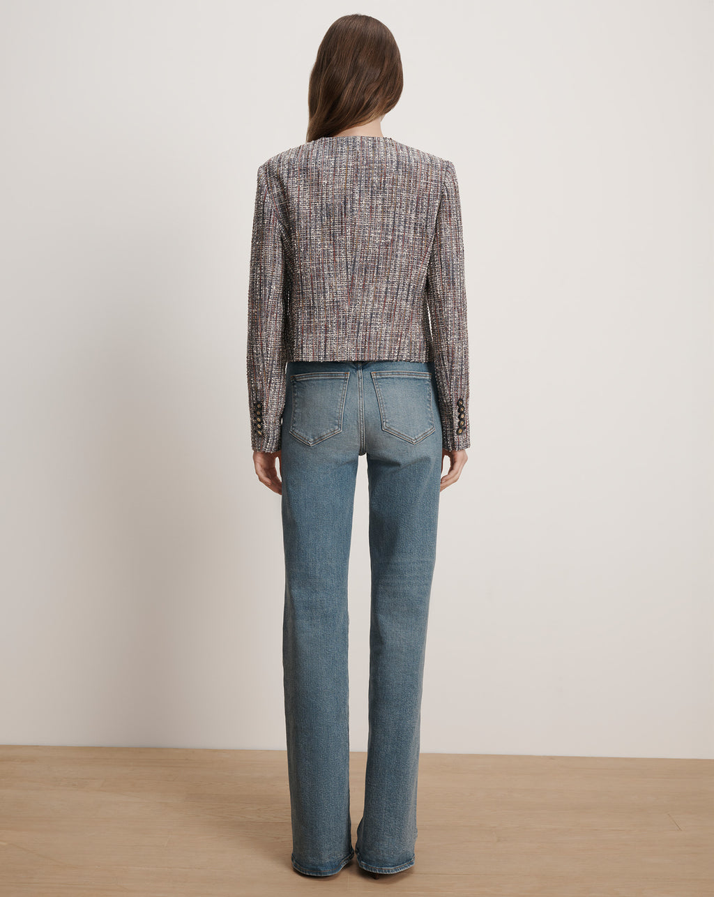 Veronica Beard Andrea Cotton Tweed Jacket - Navy Multi