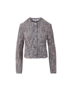 Veronica Beard Andrea Cotton Tweed Jacket - Navy Multi