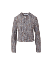 Veronica Beard Andrea Cotton Tweed Jacket - Navy Multi