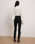 Veronica Beard Demaris Ruffled Button-Down Blouse - Dove White