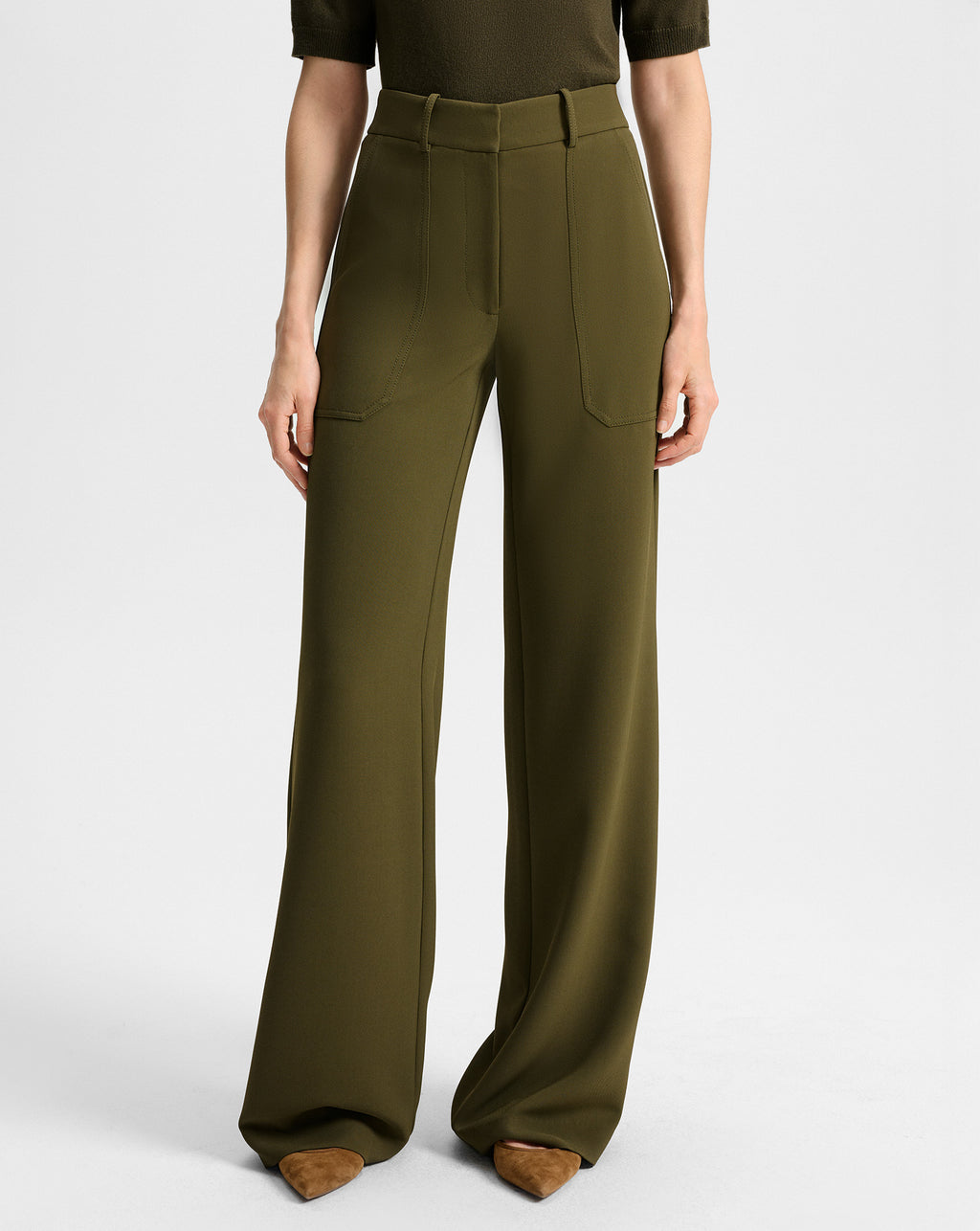 Veronica Beard Cole Wide-Leg Pant - Cypress