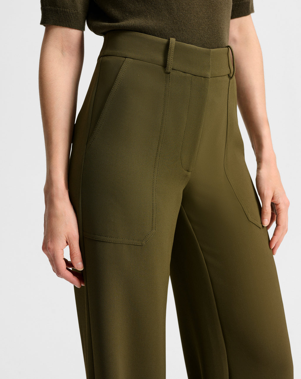 Veronica Beard Cole Wide-Leg Pant - Cypress