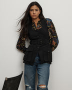 Veronica Beard Becker Belted Vest - Black