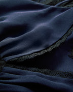 Veronica Beard Muriel Lace-Trim Maxi Dress - Navy