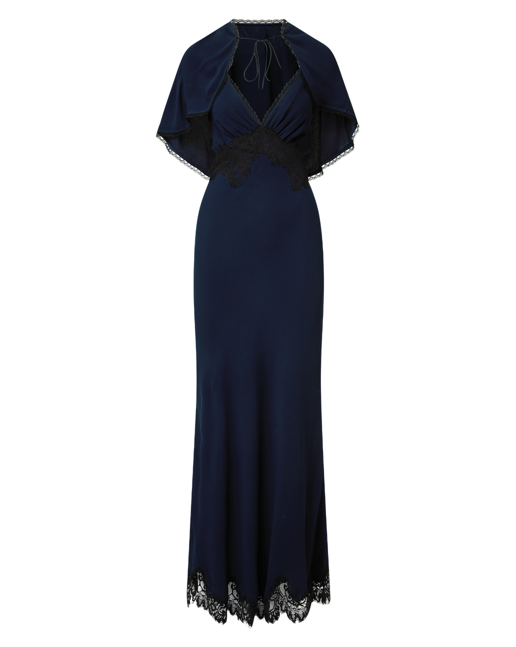 Veronica Beard Muriel Lace-Trim Maxi Dress - Navy
