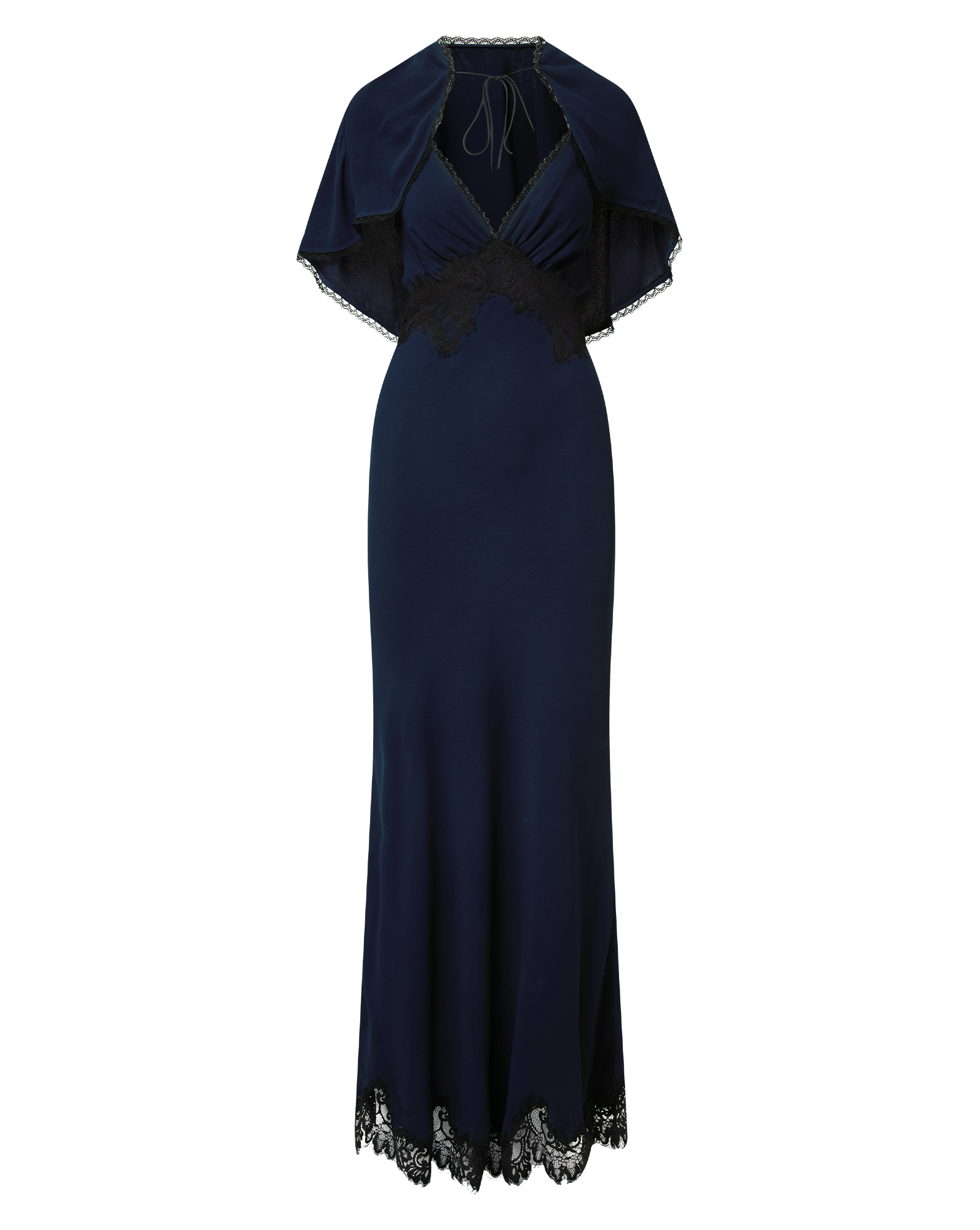 Veronica Beard Muriel Lace-Trim Maxi Dress - Navy