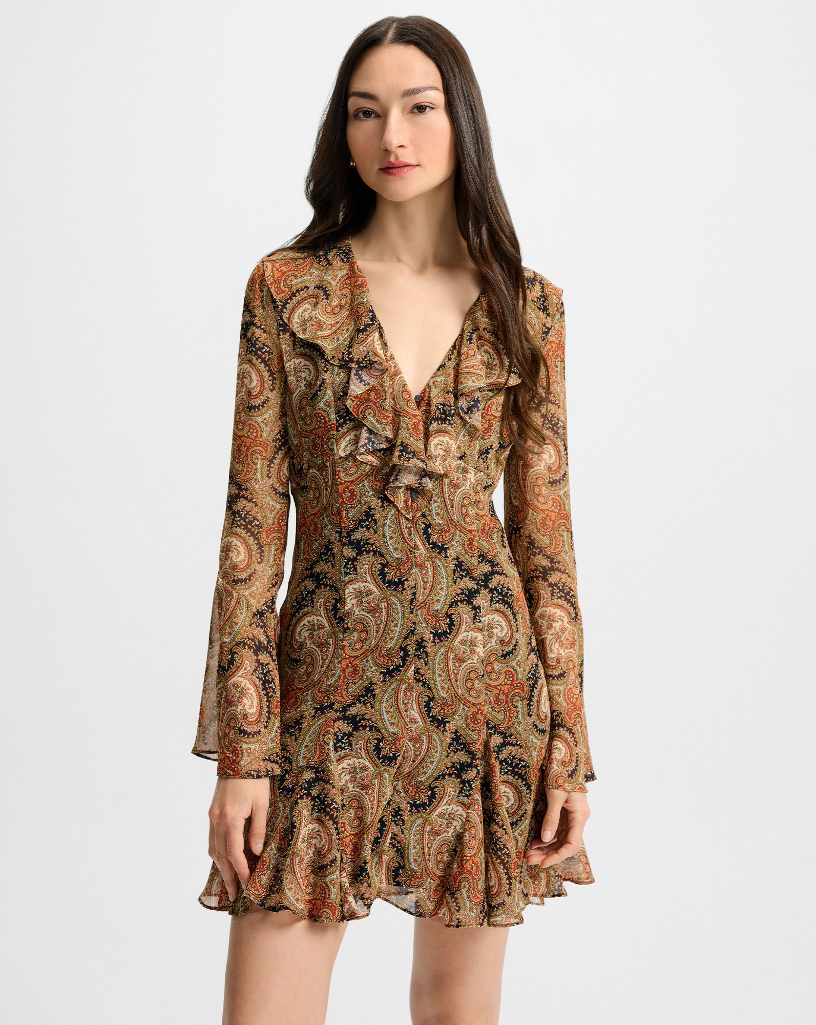 Veronica Beard Adrienne Silk Mini Dress - Navy Multi