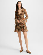 Veronica Beard Adrienne Silk Mini Dress - Navy Multi