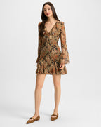 Veronica Beard Adrienne Silk Mini Dress - Navy Multi