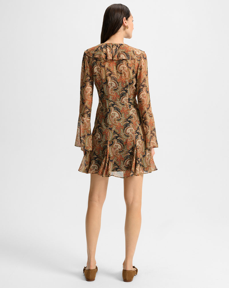 Veronica Beard Adrienne Silk Mini Dress - Navy Multi