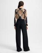 Veronica Beard Karisse Paisley Silk Blouse - Black Multi