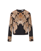 Veronica Beard Karisse Paisley Silk Blouse - Black Multi