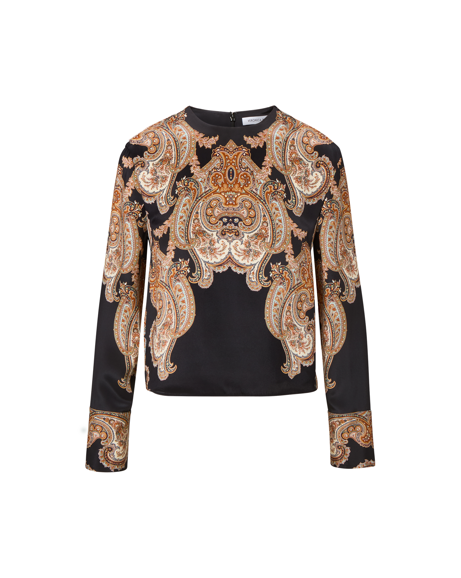 Veronica Beard Karisse Paisley Silk Blouse - Black Multi