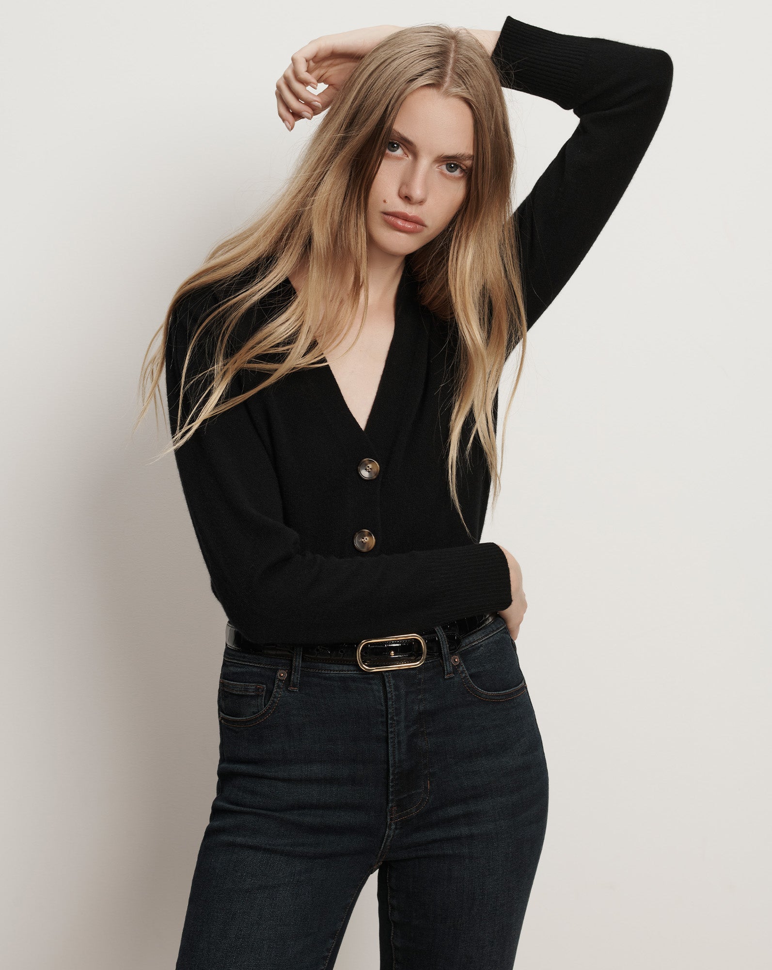 Veronica Beard Solene Cashmere Cardigan - Black