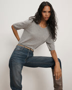Veronica Beard Shana Cashmere Sweater - Heather Grey